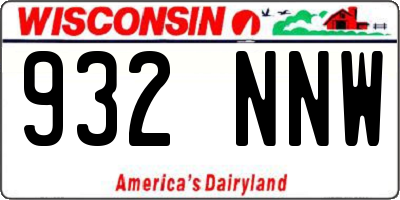 WI license plate 932NNW