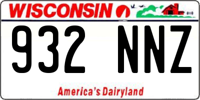 WI license plate 932NNZ
