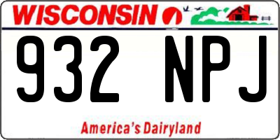 WI license plate 932NPJ