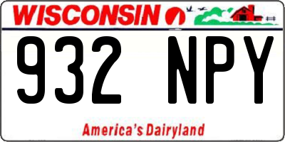 WI license plate 932NPY