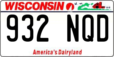 WI license plate 932NQD