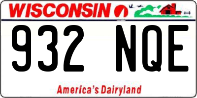 WI license plate 932NQE