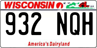 WI license plate 932NQH