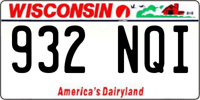 WI license plate 932NQI