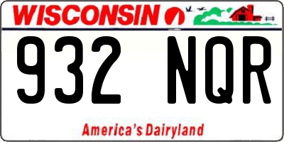 WI license plate 932NQR