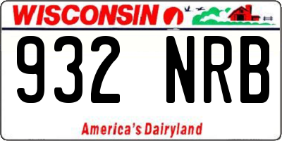 WI license plate 932NRB