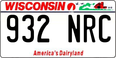 WI license plate 932NRC