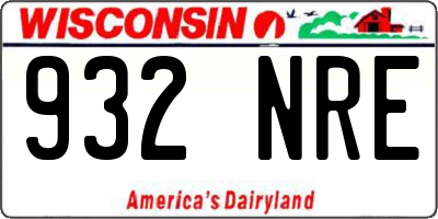 WI license plate 932NRE