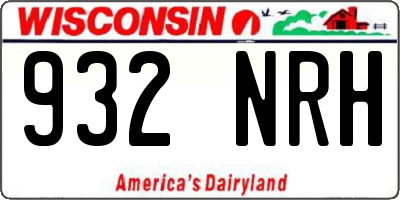 WI license plate 932NRH