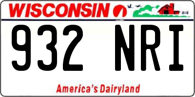 WI license plate 932NRI
