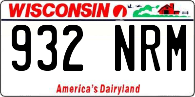 WI license plate 932NRM