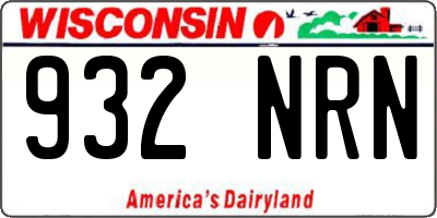 WI license plate 932NRN