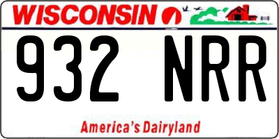 WI license plate 932NRR