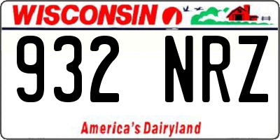 WI license plate 932NRZ