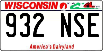 WI license plate 932NSE