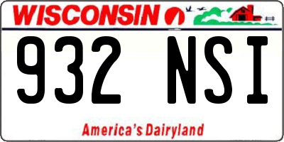 WI license plate 932NSI