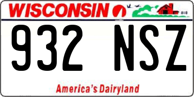 WI license plate 932NSZ