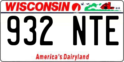 WI license plate 932NTE