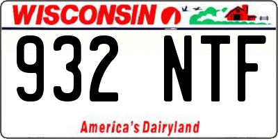 WI license plate 932NTF