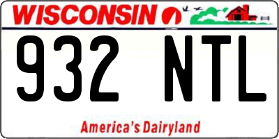 WI license plate 932NTL