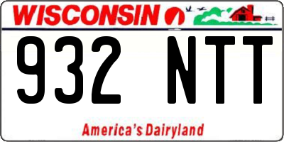 WI license plate 932NTT