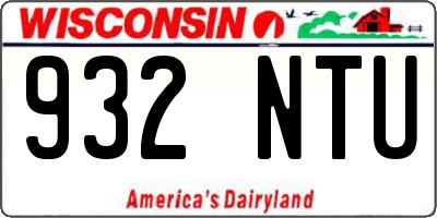 WI license plate 932NTU