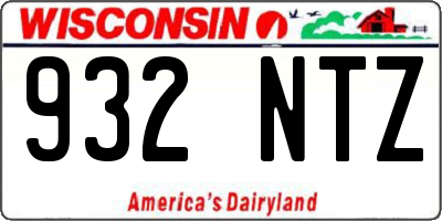 WI license plate 932NTZ