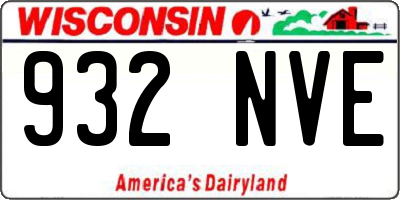 WI license plate 932NVE