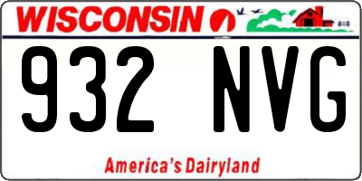 WI license plate 932NVG