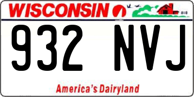 WI license plate 932NVJ