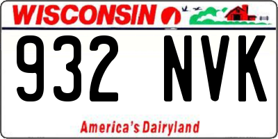 WI license plate 932NVK