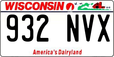 WI license plate 932NVX