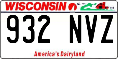 WI license plate 932NVZ