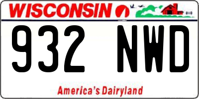 WI license plate 932NWD