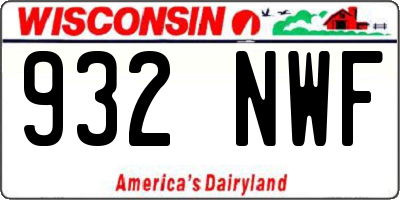 WI license plate 932NWF