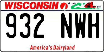 WI license plate 932NWH