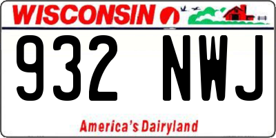 WI license plate 932NWJ