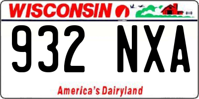 WI license plate 932NXA