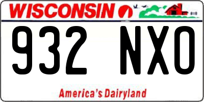 WI license plate 932NXO