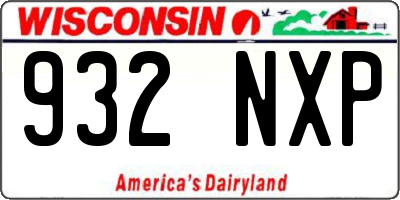 WI license plate 932NXP