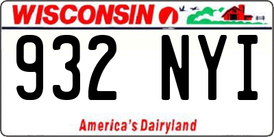 WI license plate 932NYI