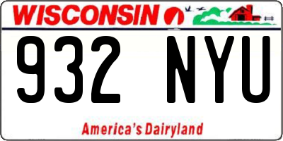 WI license plate 932NYU