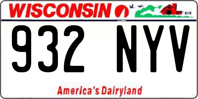 WI license plate 932NYV