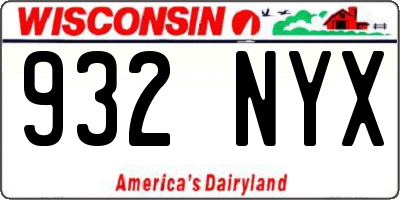 WI license plate 932NYX