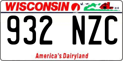 WI license plate 932NZC