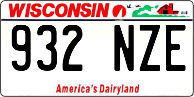 WI license plate 932NZE