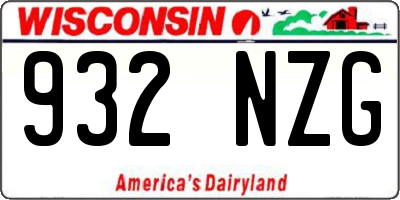 WI license plate 932NZG