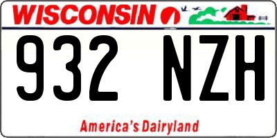 WI license plate 932NZH