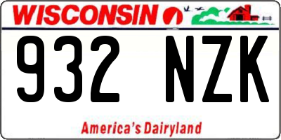WI license plate 932NZK
