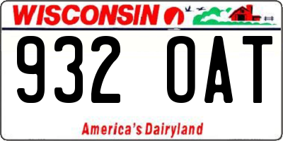 WI license plate 932OAT